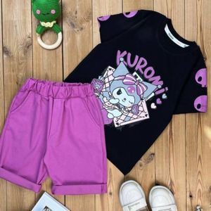 ست تیشرت شلوارک کرومی بنفش سایز 45