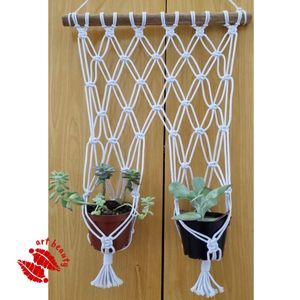 نگهدارنده دوقلو مکرومه گل طرح پرانا