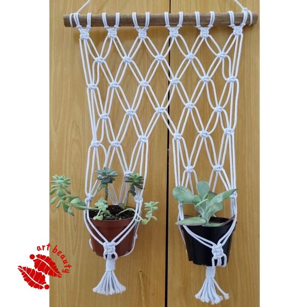 نگهدارنده دوقلو مکرومه گل طرح پرانا