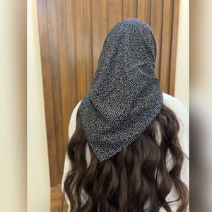 خرید انلاین مینی اسکارف مشکی طرحدار