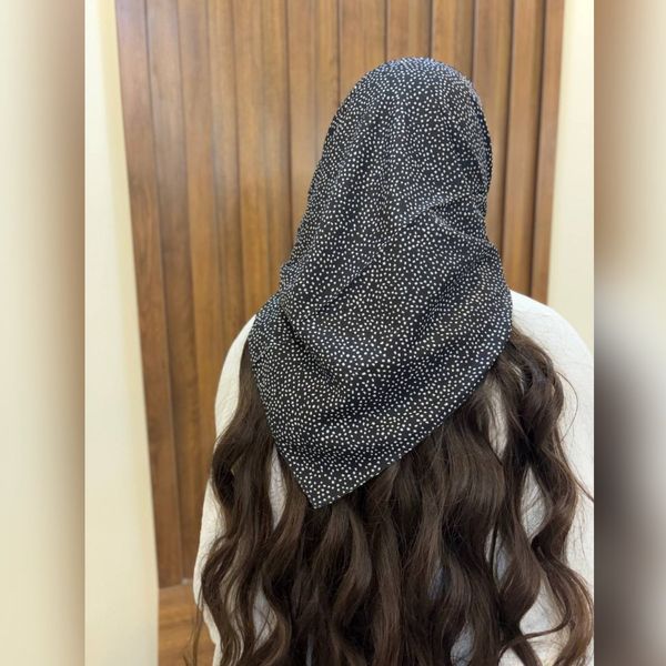 مینی اسکارف مشکی طرحدار