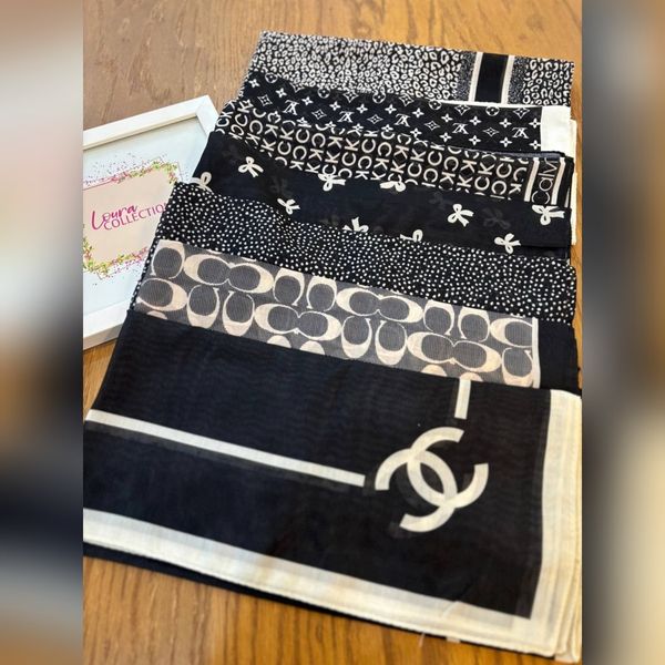 مینی اسکارف مشکی طرحدار