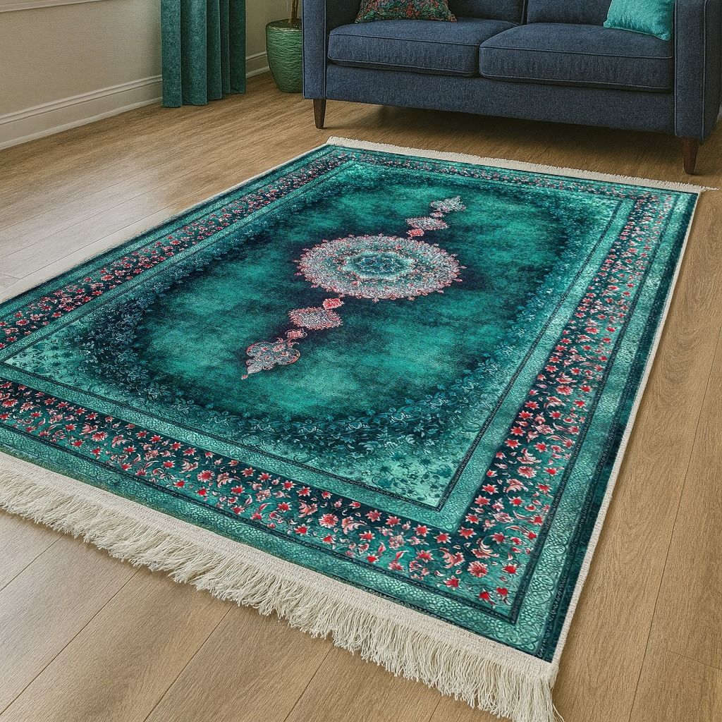 مشخصات فرشینه مخمل هازان اعلا 300 در 180 ( پس کرایه)