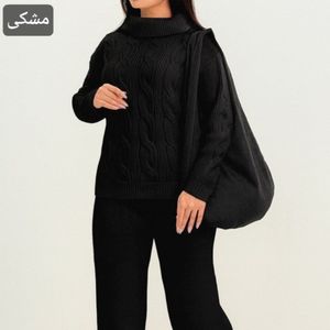 خرید آنلاین ست بافت  زنانه طرح یقه شل مارپیچی