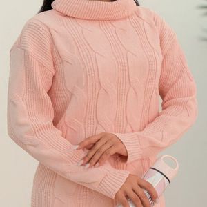 قیمت ارزان ست بافت  زنانه طرح یقه شل مارپیچی