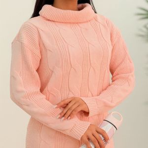 ست بافت  زنانه طرح یقه شل مارپیچی