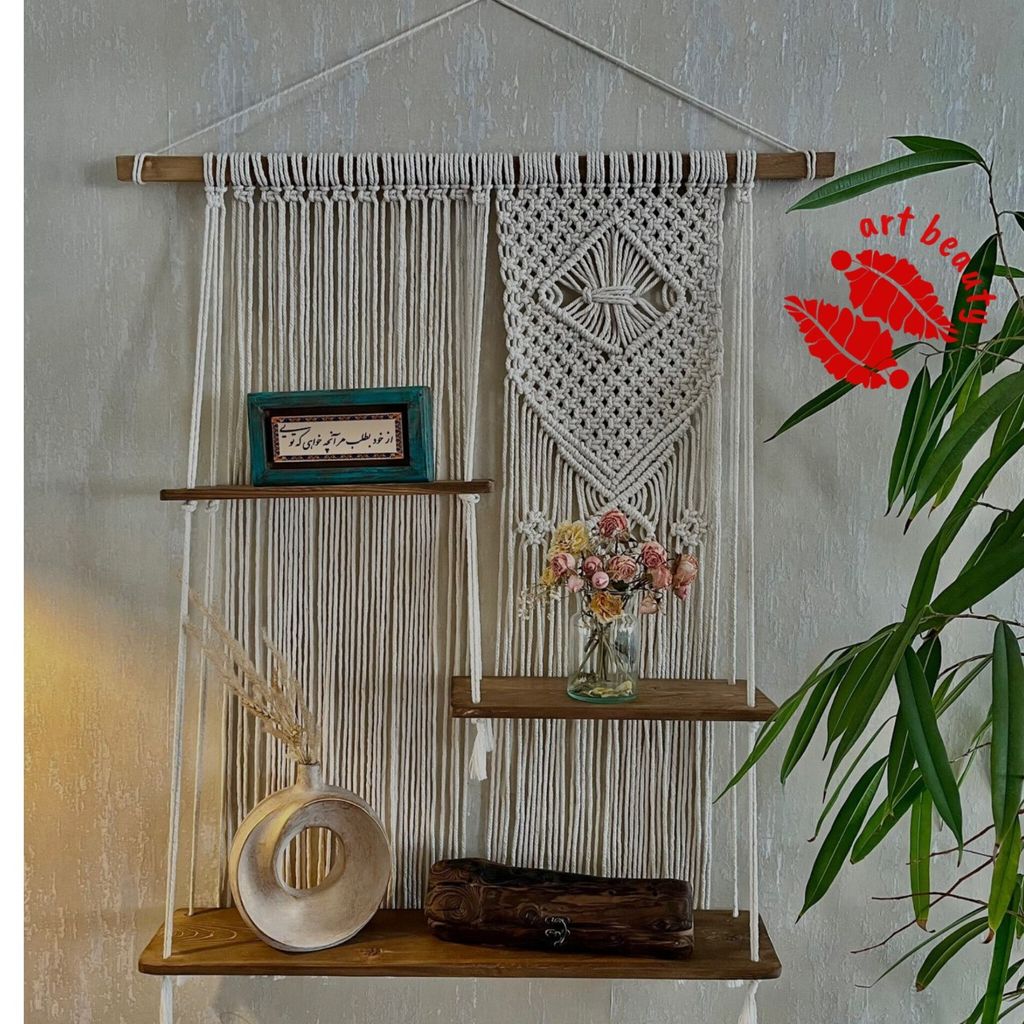 خرید انلاین شلف سه طبقه مکرومه بافی کاربردی و خاص عروس