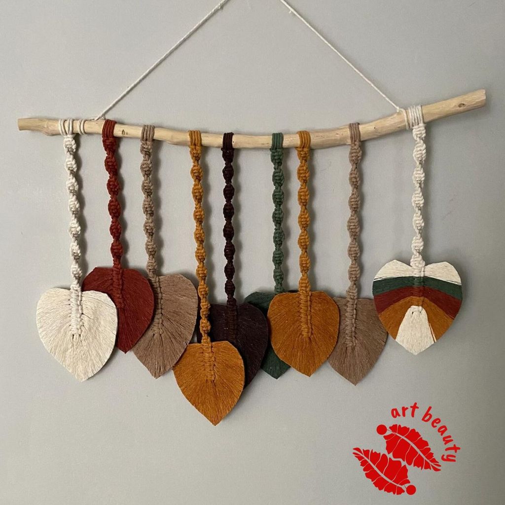 خرید انلاین دیوارکوب برگ پیچ مکرومه مدل زرینه