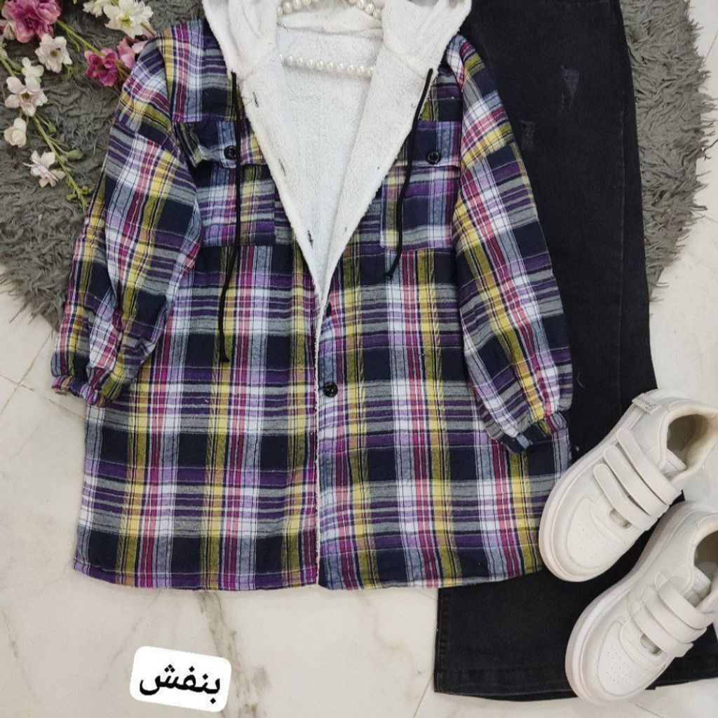 خرید انلاین شکت زنانه  کلاه دارضخیم طرح گلاویژ