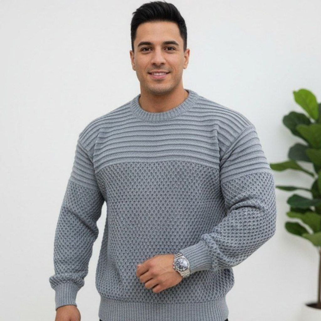 خرید اینترنتی بافت مردانه طرح فندقی