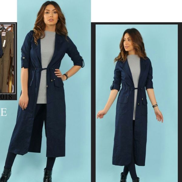 مانتو دانشجویی بلند بنداز زنانه مشکی