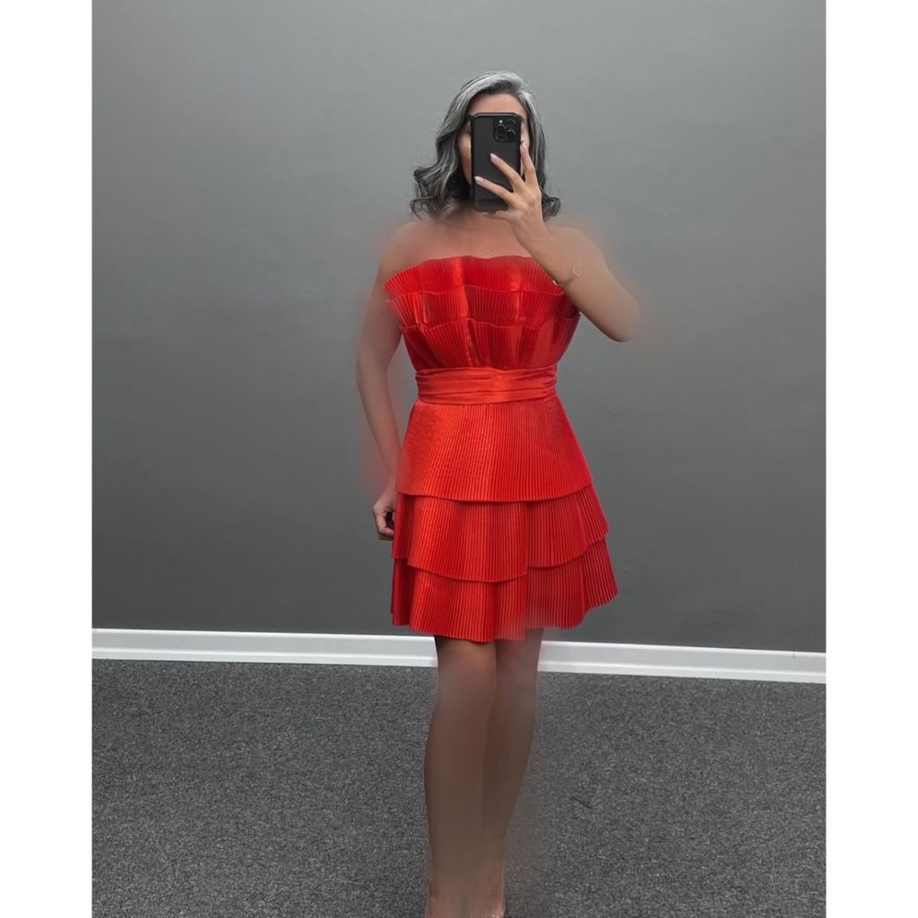 خرید اینترنتی پیراهن عروسکی پلیسه طبقه ای پرنسسی مجلسی زنانه