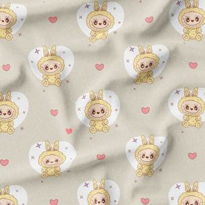 پارچه مخمل روبالشی پارچه باما طرح لبوبو کد 5014687