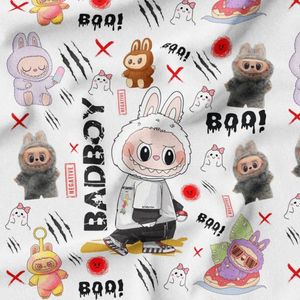 پارچه مخمل روبالشی پارچه باما طرح لبوبو کد 5014688