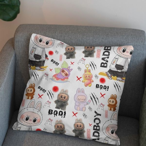 پارچه مخمل روبالشی پارچه باما طرح لبوبو کد 5014688