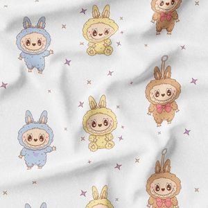 پارچه مخمل روبالشی پارچه باما طرح لبوبو کد 5014689