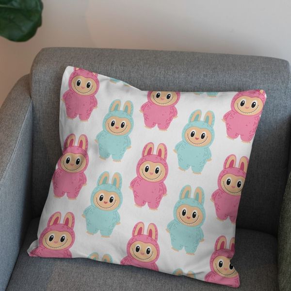 پارچه مخمل روبالشی پارچه باما طرح لبوبو کد 5014690