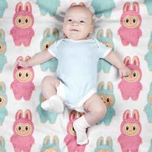 قیمت ارزان پارچه مخمل روبالشی پارچه باما طرح لبوبو کد 5014690