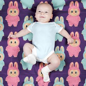 قیمت پارچه مخمل روبالشی پارچه باما طرح لبوبو کد 5014691