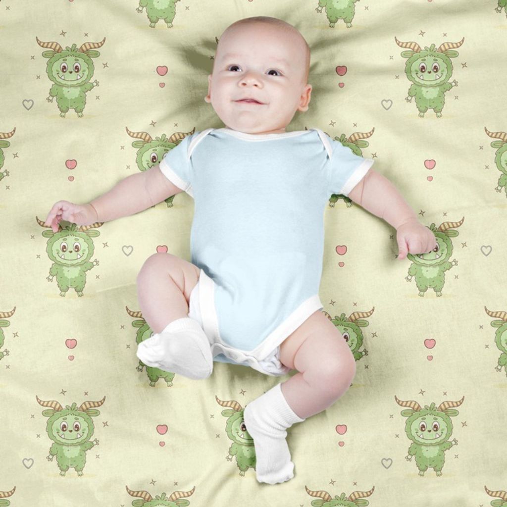 خرید انلاین پارچه مخمل روبالشی پارچه باما طرح لبوبو کد 5014694