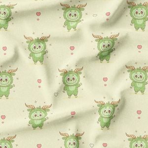 پارچه مخمل روبالشی پارچه باما طرح لبوبو کد 5014694