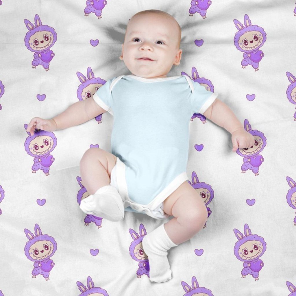 قیمت ارزان پارچه مخمل روبالشی پارچه باما طرح لبوبو کد 5014695