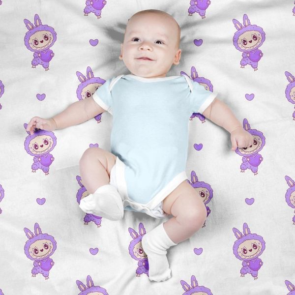 پارچه مخمل روبالشی پارچه باما طرح لبوبو کد 5014695