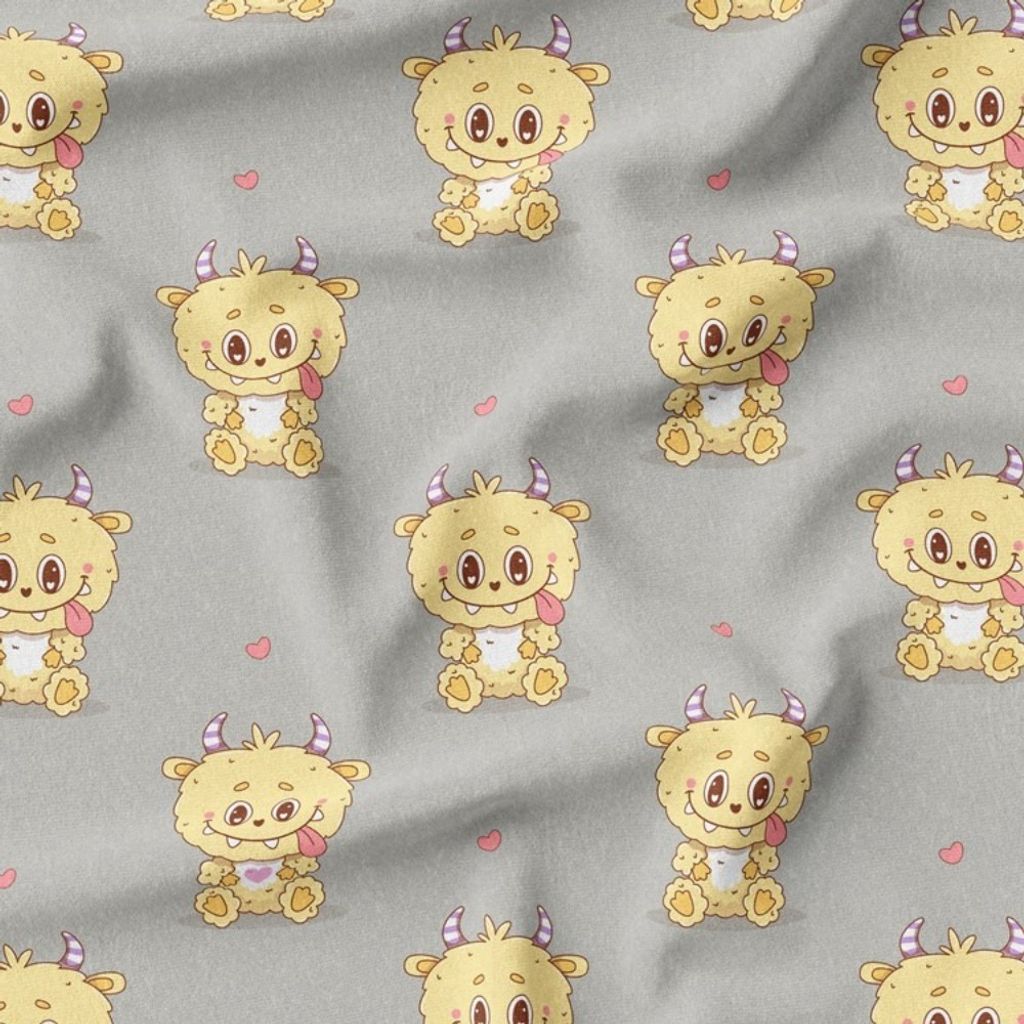 فروش اینترنتی پارچه مخمل روبالشی پارچه باما طرح لبوبو کد 5014696