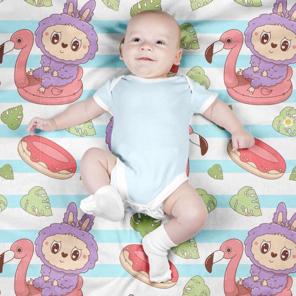 خرید آنلاین پارچه مخمل روبالشی پارچه باما طرح لبوبو کد 5014697