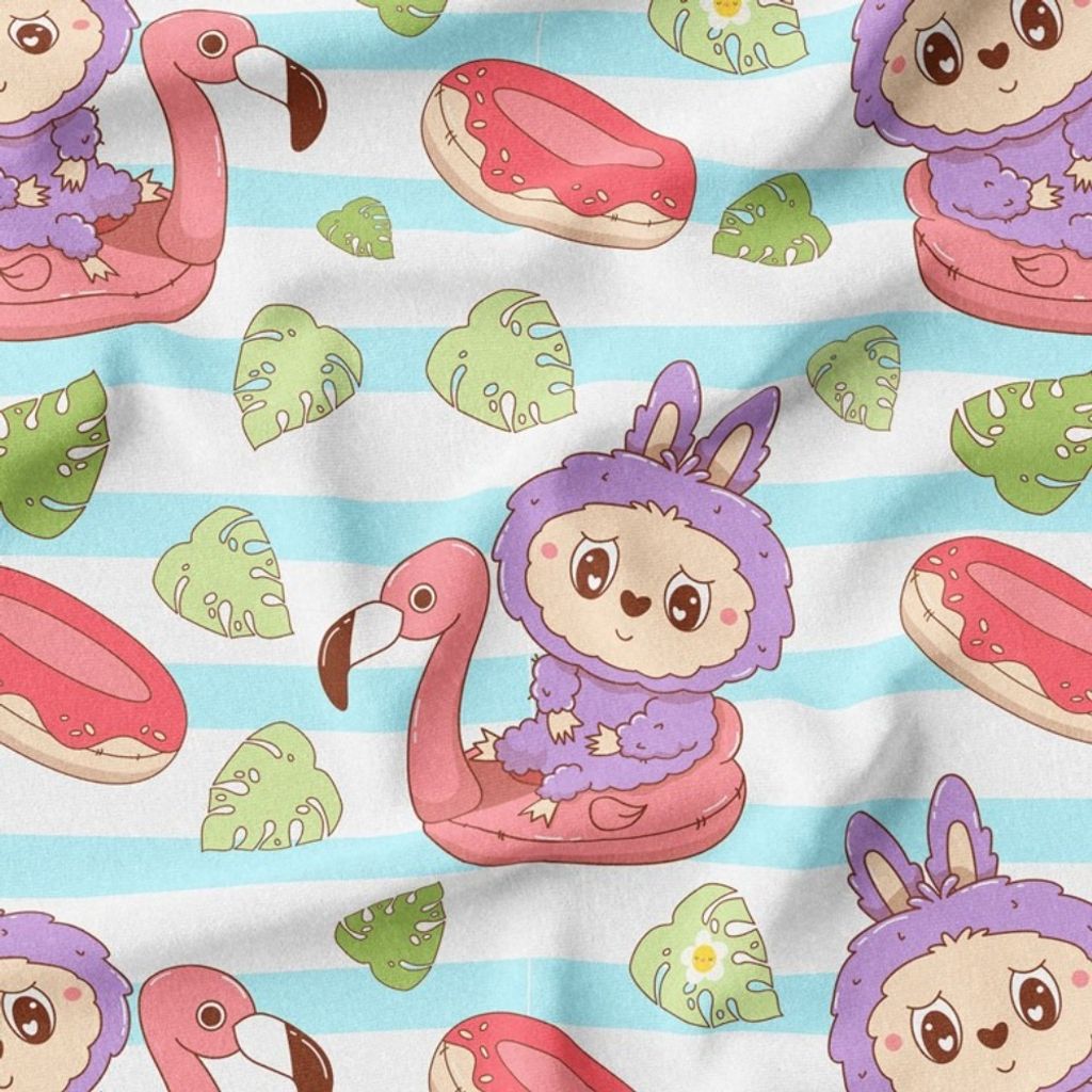 خرید انلاین پارچه مخمل روبالشی پارچه باما طرح لبوبو کد 5014697