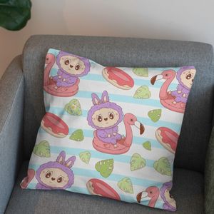 خرید اینترنتی پارچه مخمل روبالشی پارچه باما طرح لبوبو کد 5014697