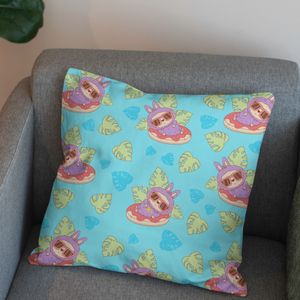 قیمت ارزان پارچه مخمل روبالشی پارچه باما طرح لبوبو کد 5014698