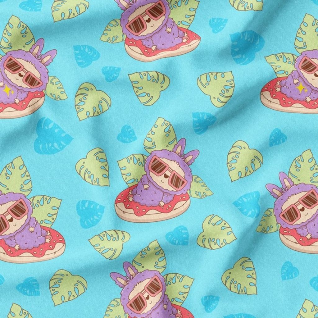 مشخصات پارچه مخمل روبالشی پارچه باما طرح لبوبو کد 5014698