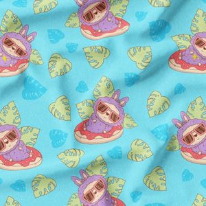 پارچه مخمل روبالشی پارچه باما طرح لبوبو کد 5014698