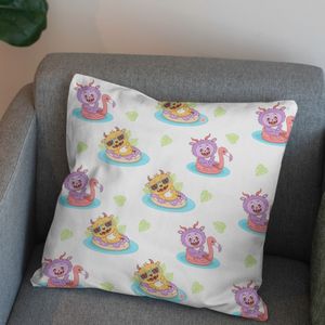 خرید اینترنتی پارچه مخمل روبالشی پارچه باما طرح لبوبو کد 5014699