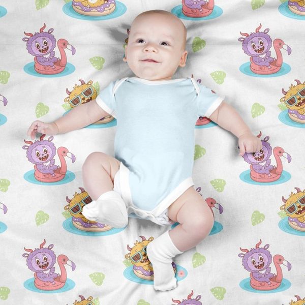 پارچه مخمل روبالشی پارچه باما طرح لبوبو کد 5014699