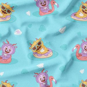 پارچه مخمل روبالشی پارچه باما طرح لبوبو کد 5014700