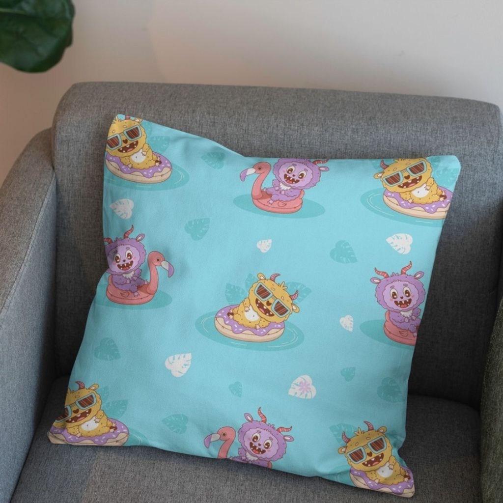 مشخصات پارچه مخمل روبالشی پارچه باما طرح لبوبو کد 5014700