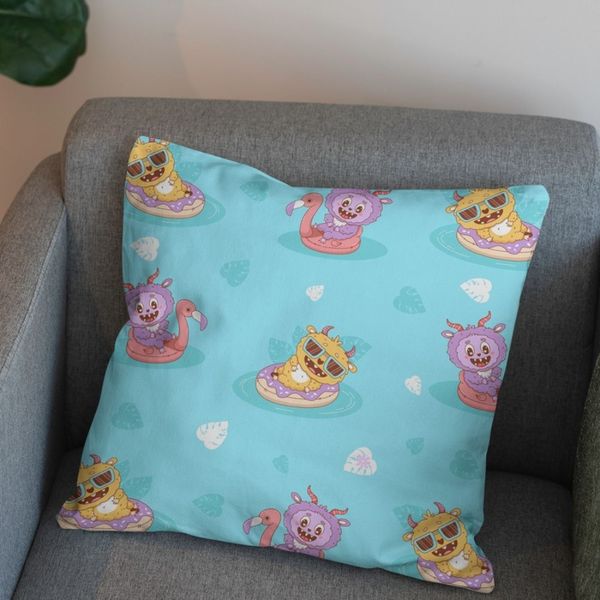 پارچه مخمل روبالشی پارچه باما طرح لبوبو کد 5014700