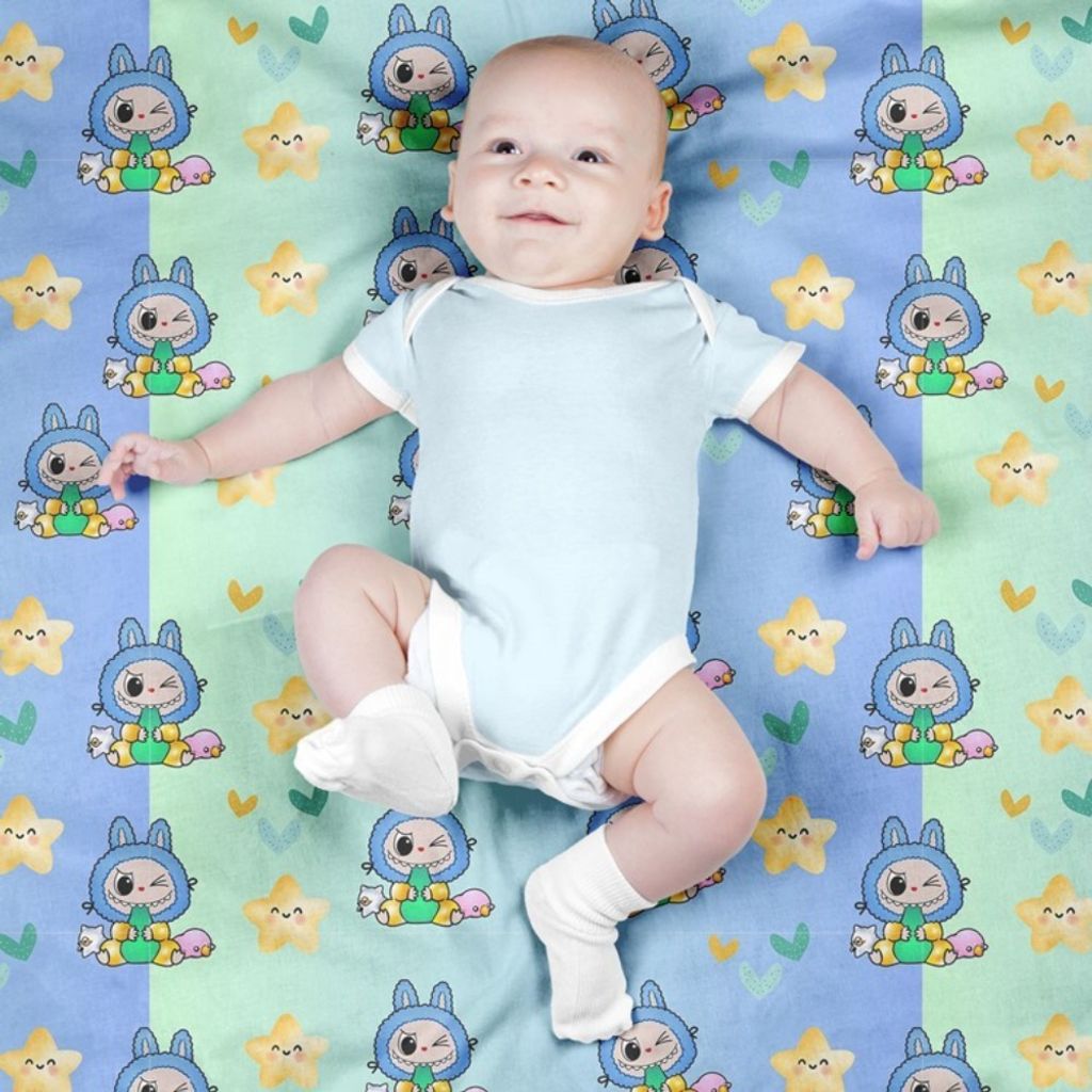 قیمت ارزان پارچه مخمل روبالشی پارچه باما طرح لبوبو کد 5014701