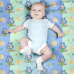 قیمت ارزان پارچه مخمل روبالشی پارچه باما طرح لبوبو کد 5014701