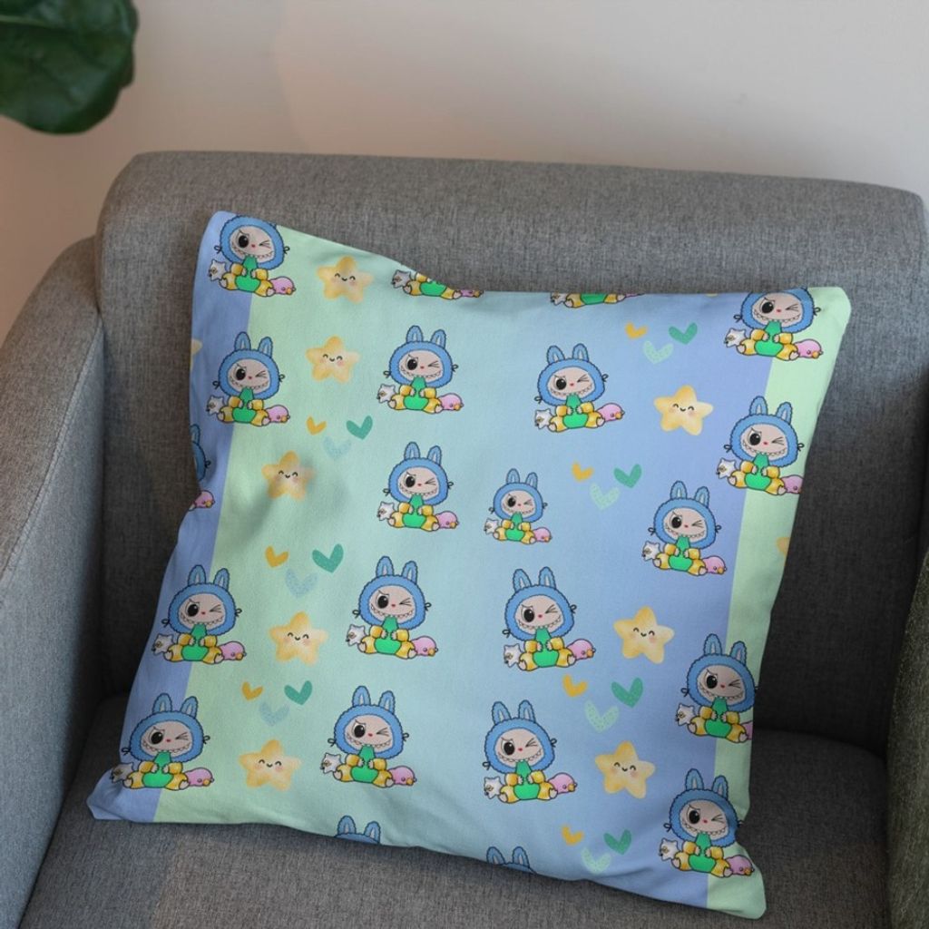 فروش اینترنتی پارچه مخمل روبالشی پارچه باما طرح لبوبو کد 5014701