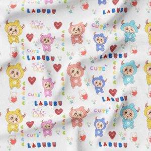 پارچه مخمل روبالشی پارچه باما طرح لبوبو کد 5014702