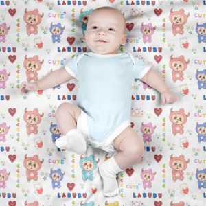 قیمت ارزان پارچه مخمل روبالشی پارچه باما طرح لبوبو کد 5014702