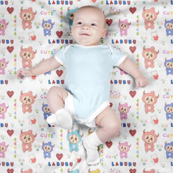 پارچه مخمل روبالشی پارچه باما طرح لبوبو کد 5014702