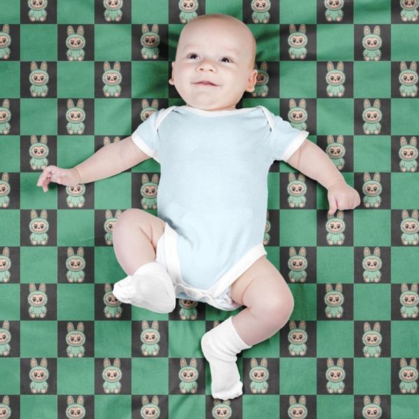 پارچه مخمل روبالشی پارچه باما طرح لبوبو کد 5014705