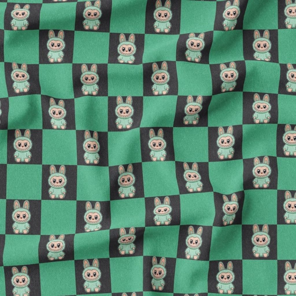 قیمت ارزان پارچه مخمل روبالشی پارچه باما طرح لبوبو کد 5014705