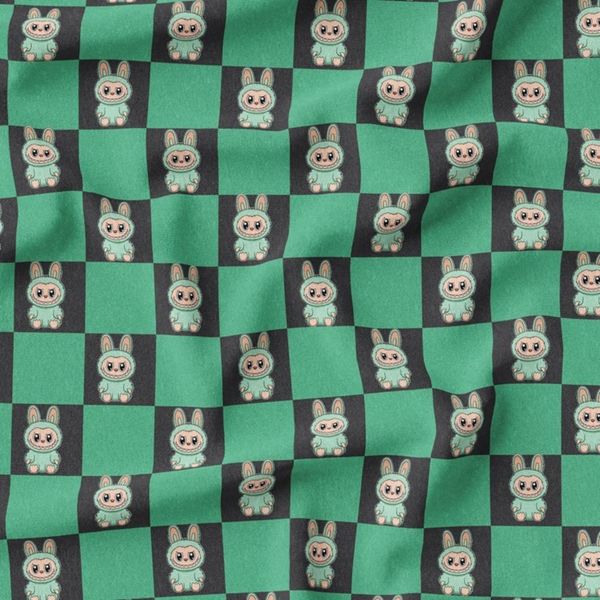 پارچه مخمل روبالشی پارچه باما طرح لبوبو کد 5014705