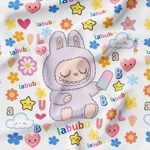 پارچه مخمل روبالشی پارچه باما طرح لبوبو کد 5014706