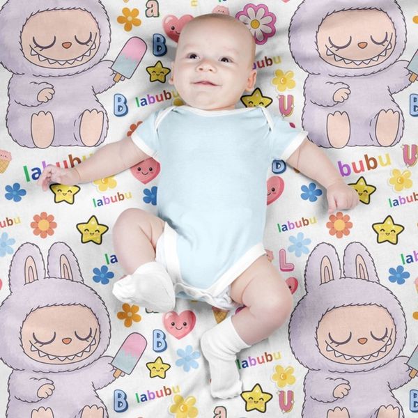 پارچه مخمل روبالشی پارچه باما طرح لبوبو کد 5014706